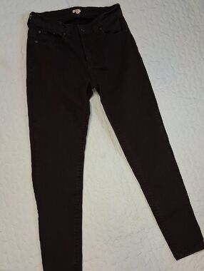 Reba Dark Brown Casual Skinny Pants,Has Stretch To The Fabric